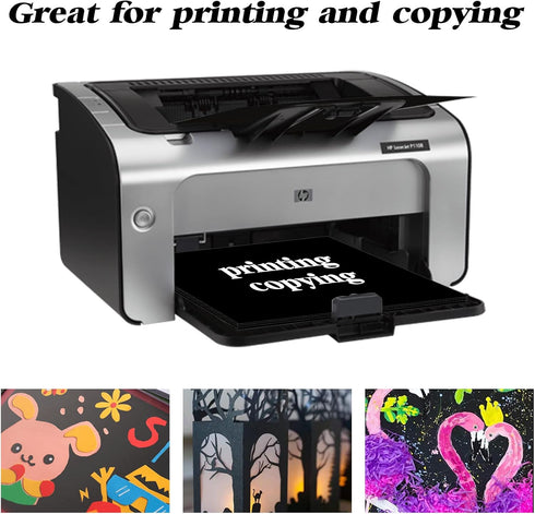 100 Sheets Black Cardstock Thick Paper – A4 Blank Medium Weight 70 lb Cover Card Stock Printer Paper – for Invitations, Scrapbooking, Crafts, DIY ...