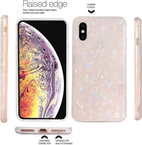 J.west iPhone Xs Max Case, Luxury Opal Sparkle Bling Design Crystal Clear Soft TPU Silicone Back Protective Phone Case Cover for Girls Women for A...