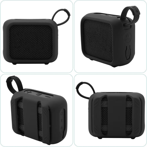 TXEsign Silicone Case for JBL Go 4, Go 4 Protective Cover, Travel Carrying Pouch w Anti-Dust Charging Cover Speaker Mount Strap (Black)...
