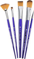 Royal & Langnickel Moderna, 5pc Oval Wash & Blender Brush Set for All Painting Mediums, Includes - Oval Wash, Blender, Fan & Liner Brushes Purple...