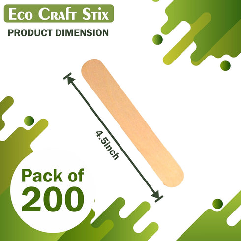 4-1/2" Wooden Craft Grade Ice Cream Stick - Pack of 200 count...