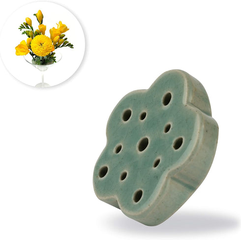 CLAYFLAG - Flower Frog, Handmade Floral Arrangement Ceramic Holder, Eco-Friendly Frogs for Flower Arranging(2.76") (Green)...