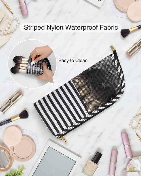 MONSTINA Makeup Brush Organzier Bag,High Capacity Portable Stand-Up Makeup Brush Holder,Professional Artist Makeup Brush Sets Case Waterproof Dust...