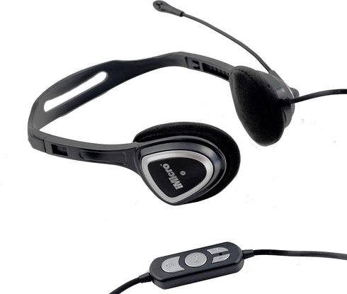 Im320 USB Headset with Adjustable Microphone Noise Cancelling, Wired Headphone for PC, Laptop,Black......
