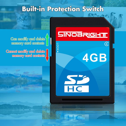 SD Card 4GB SDHC Class 4 Flash Memory Card 4 GB Digital Camera Cards 1Pack...