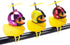 wonuu Rubber Duck Toy Car Ornaments Yellow Duck Car Dashboard Decorations Squeeze Duck Bicycle Horns with Propeller Helmet (Bright Rose-Light)...