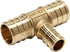 (Pack of 5) Efield 3/4" x 3/4" x 1/2" Pex Reducing Tee Brass Barb Crimp Fittings,ASTM F1807...