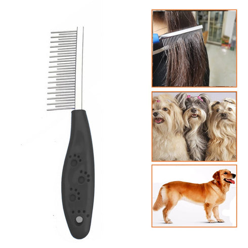 Dog or Cat Comb Grooming with Short and Long Teeth Dematting Knots Tangles Remover Combs Detangler Tool Suitable for Dogs Cats Poodle HorseStainle...