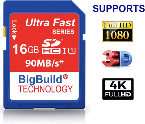 16GB Ultra Fast 90MB/s Memory Card for Canon Digital IXUS 185 Camera, Class 10 SD SDHC...