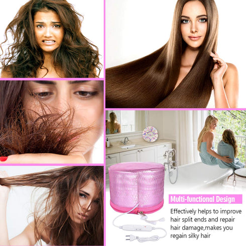 Upgrade Heating Cap For Hair Spa,Electric Hair Cap, Thermal Cap For Home Hair Spa Hair Steamer Cap Beauty Nourishing Hair Care Hat with 2 Level Te...