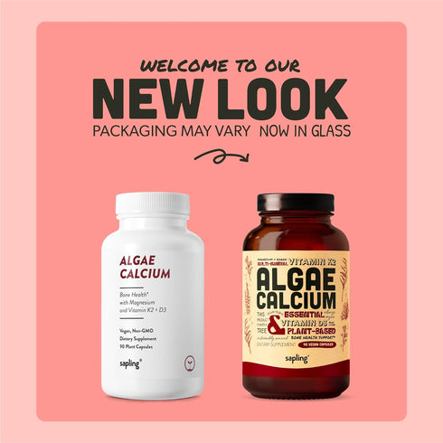 Calcium Supplement - Whole Food with Vitamin K2 & D3, Magnesium, Zinc, Boron, Mineral Complex. Sourced Sustainably from Red Algae. for Bone Streng...