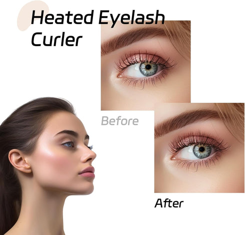 Heated Eyelash Curler,Electric Heated Lash Curler Rechargeable, 2 Heating Modes with Sensing Heating Silicone Pad, Portable Handheld Makeup Tools ...