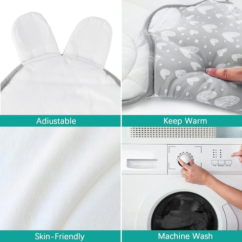 Biloban Baby Swaddles 0-3 Months for Boy Girls, Warm Quilted Baby Swaddle, Newborn Swaddle, Adjustable Swaddle Blanket, Lovely Grey Hearts, 1 Pack...