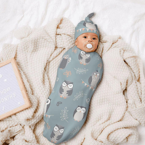 Swaddle Blanket for Baby, Swaddling Sleeping Sacks, Unisex Baby Stuff with Hat, Owl...