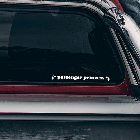 Aolamegs Passenger Princess Sticker, 3 Pack Cute Stickers for Car Window Rearview Mirror, Funny Girl Car Accessories Car Mirror Decal (White)...