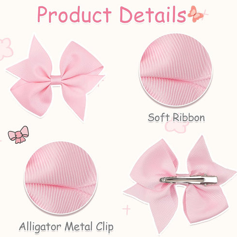 CÉLLOT 40pcs 3.5 inch Hair Bows for Girls Grosgrain Ribbon Toddler Hair Bows Alligator Clips for Baby Girls Kids Teens Back to School Hair Accesso...