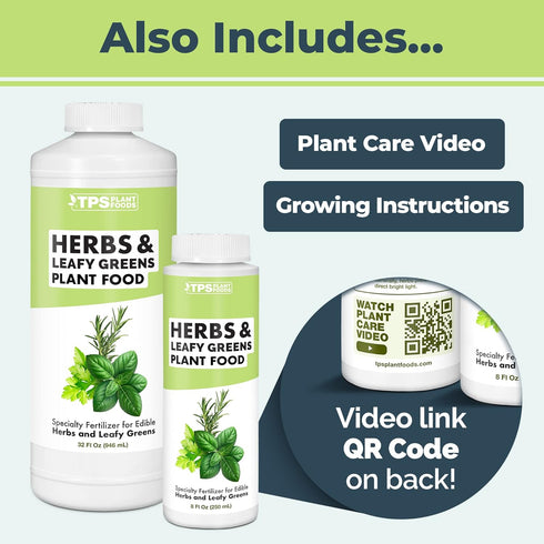 Herb Plant Food for All Edible Herbs, Leafy Greens and Veggies, Liquid Houseplant Fertilizer 8 oz (250mL)...