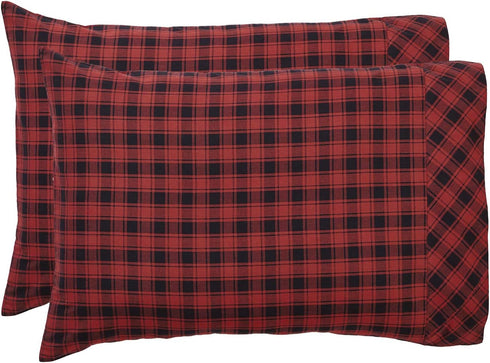 VHC Brands Rustic & Lodge Bedding-Cumberland Red, Cotton, Pillow Case Set, Standard (20 x 30 inches), Chili Pepper...