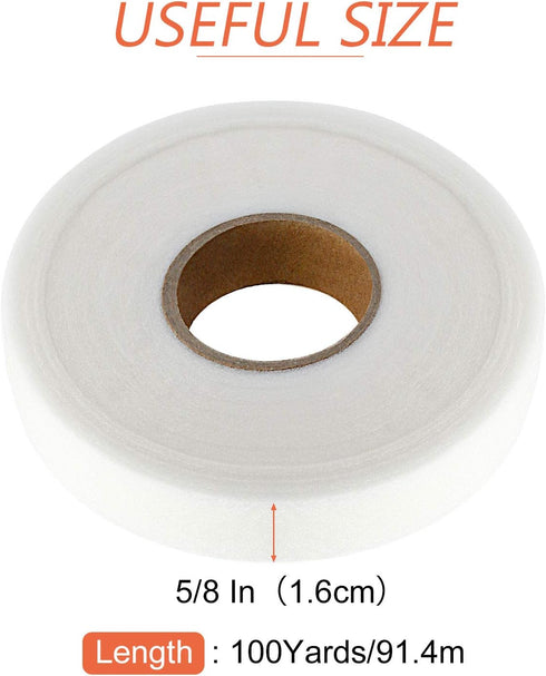 Boao Iron-on Hemming Tape Fabric Fusing Tape Fusible Bonding Web Adhesive for Bonding Clothes Jeans Pants Collars, 100 Yards(5/8 Inches)...