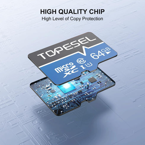 TOPESEL 64GB Micro SD Card 2 Pack Memory Cards UHS-I TF Card Class 10 for Camera/Phone/Dash Cam/Tablet/PC/Computer(2 Pack U1 64GB)...