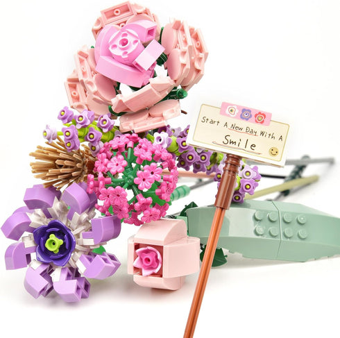 Mini Bricks Flower Bouquet Building Set, Artificial Flowers DIY Unique Decoration Home 547 Pcs Botanical Collection for Couples Women Wife Girl...