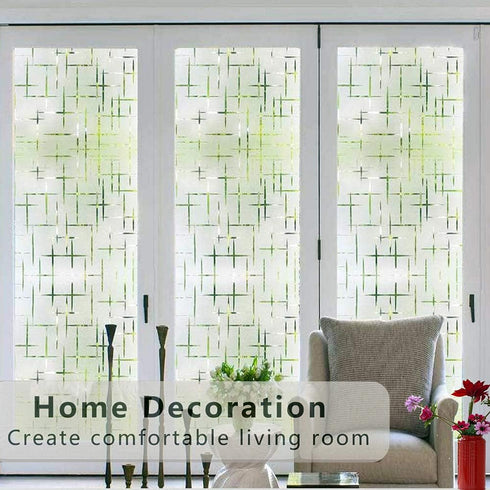 Finnez Frosted Window Film Non-Adhesive, Frosting Privacy Film for Glass Windows, Self Static-Cling Decorative Window Cling for Home Office UV Pro...