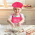 Kids Apron and Chef Hat Set, “Kiss The Little Cook” Apron Adjustable Child Apron Chef Training Funny Apron...