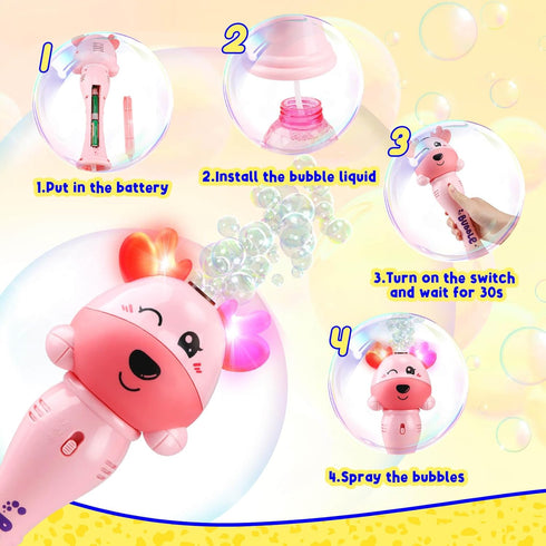 Bubble Wands for Kids Girls Princess Toy Bubble Machine Wand Maker Blower Musical&Light Up Outdoor Party Birthday Toys for Toddlers, Gift for 3 4 ...