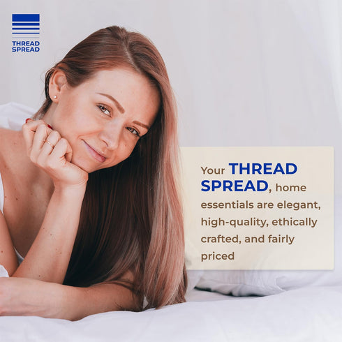 THREAD SPREAD 100% Pure Egyptian Cotton Pillow Cases - 600 Thread Count Pillow Cases Queen/Standard Size Set of 2, Soft & Breathable Extra Long St...