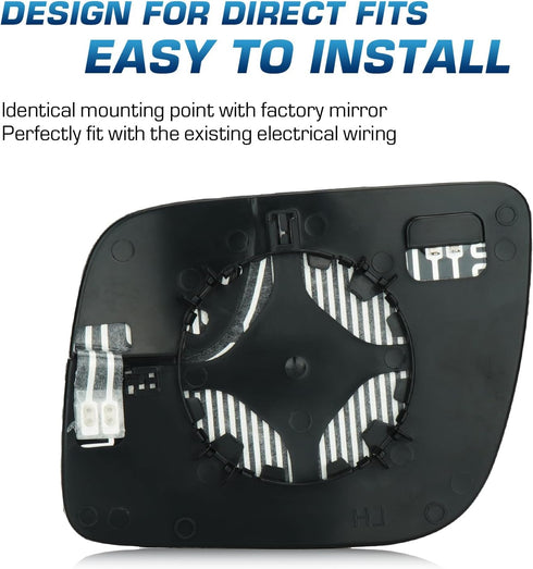 Youxmoto Side Mirror Glass 2011-2017 Fit For Ford Explorer Passenger Right Heated Side View Mirror Glass, with Rear Holder, Fit For BB5Z17K707A...
