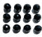 12 Jet Glass Black Buttons Ball Style Faceted Set 14mm for,Blouses, Shirts Etc (1/2'')...