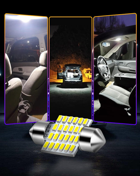 LUYED DE3175 LED Bulbs Dome Ligts Xenon White Canbus Error Free 1.25 inches DE3021 DE3022 3175 LED Bulbs for Interior Map Dome Lights and License ...