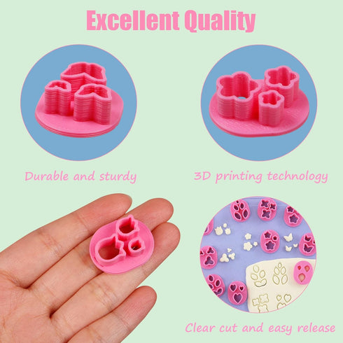 Polymer Clay Cutters 28 Pcs, Mini Flower Butterfly Leaf Clay Earring Cutters, Organic Shape Clay Cutters for Polymer Clay Jewelry...