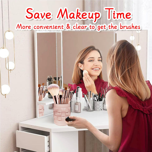 Makeup Brush Holder, Makeup Brush Organizer Storage, Pen Holder, Cosmetics Cup for Vanity Desktop Bathroom Countertop, Easily Organize Your Nail P...