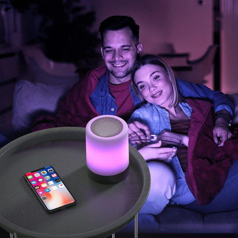 Elecstars Touch Bedside Lamp - with Bluetooth Speaker, Dimmable Color Night Light, Outdoor Table Lamp with Smart Touch Control, Best Gift for Men ...