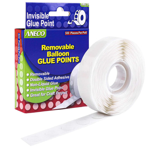 Aneco 500 Pieces Clear Balloon Glue Points Removable Adhesive Dots Double Sided Glue Points Stickers Non Trace Adhesive Glue Tape for Craft Suppli...