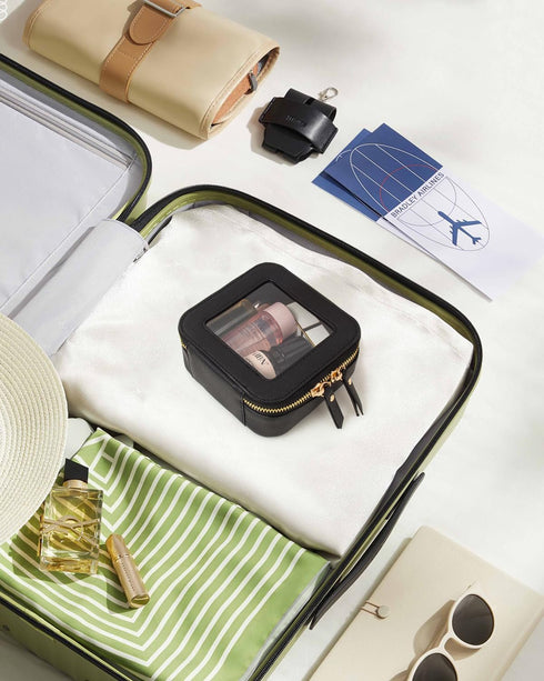 KOTORA Small Makeup Bag for Purse Cute Mini Travel Makeup Bag Clear Cosmetic Bag with Zipper, Car Make Up Bag Organizer Storage Traveling Car Acce...