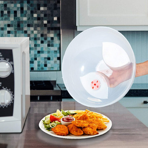 Large Microwave Cover for Food Easy Grip Microwave Splatter Cover Guard Lid with Steam Vent and BPA Free & 11.5 Inch, Dishwasher Safe...