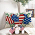 4th of July Cartoon Mouse Patriotic Lumbar Decorative Throw Pillow Cover 12 x 20, Rectangular America USA Eucalyptus Leaves Outdoor Home Decor, Am...