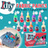 DIY Fabric Paints (Set of 10 Colors)-8 Neon & 2 Glow in the Dark (1oz ea) Bright 3D Clothing Paint, Non-Toxic Water-Based, Classroom, Kids Birthda...