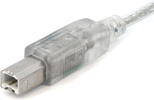 StarTech.com Clear A to B USB 2.0 Cable - USB Cable - 4 pin USB Type A (M) - 4 pin USB Type B (M) - 3 ft - Transparent (USBFAB3T)...