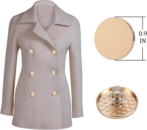 10 pcs 23mm gold metals buttons no sew button Gold coloured extra buttons detachable buttons Suitable for blazer,suits, jackets, coat ? shirts and...