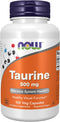 NOW Supplements, Taurine 500 mg, Nervous System Health*, Amino Acid, 100 veg Capsules...