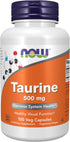 NOW Supplements, Taurine 500 mg, Nervous System Health*, Amino Acid, 100 veg Capsules...