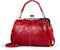 Women Vintage Hollow Handbag Oil Leather Shoulder Crossbody Bag Clutch Satchel Purse with Kiss Lock Closure...