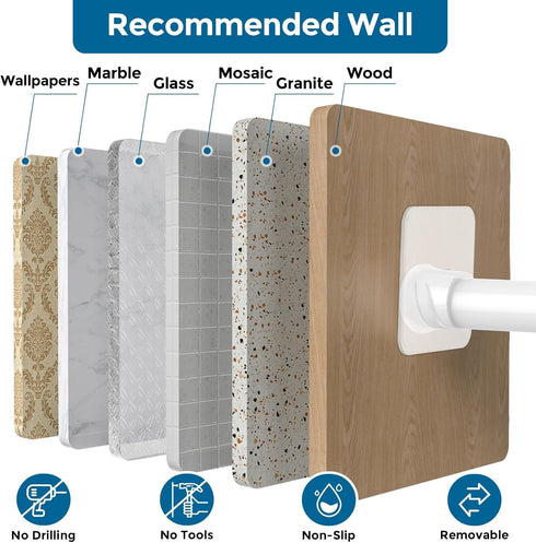 AIZESI Spring Tension Curtain Rods Short Tension Rod (White,17" to 28"-2Pcs)...