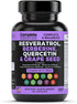 6500mg Resveratrol Supplement with Quercetin 4500mg, Berberine 3200mg, Grape Seed Extract 3600mg & Polyphenol Blend for Skin Health, Immune Suppor...