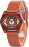 AIMES Womens Wooden Watch with Leather Strap Quartz Analog Red Bamboo Wooden Watches for Women Unique Lightweight Handmade Wood Wrist Watch...