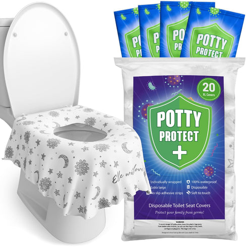 20 Pack Extra Large Disposable Toilet Seat Cover (Boho) – Toddler Toilet Covers for Full Coverage On Toilet or Potty – Ideal Travel Toilet Seat Co...