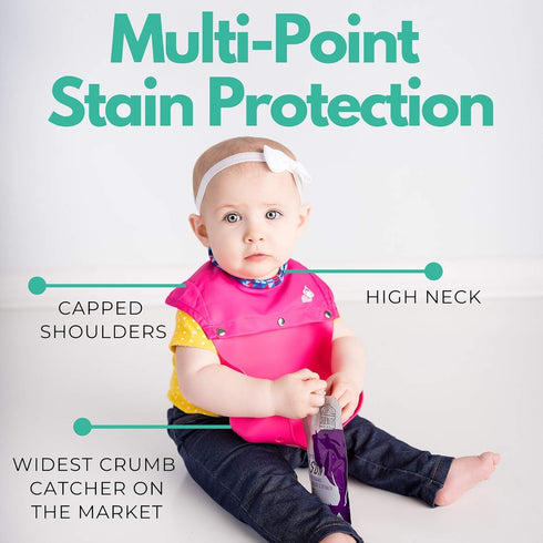 Silicone Bibs for Babies and Toddlers - Wipes Clean in Seconds Waterproof Bib Protects from Every Mess - Made with Premium Materials...